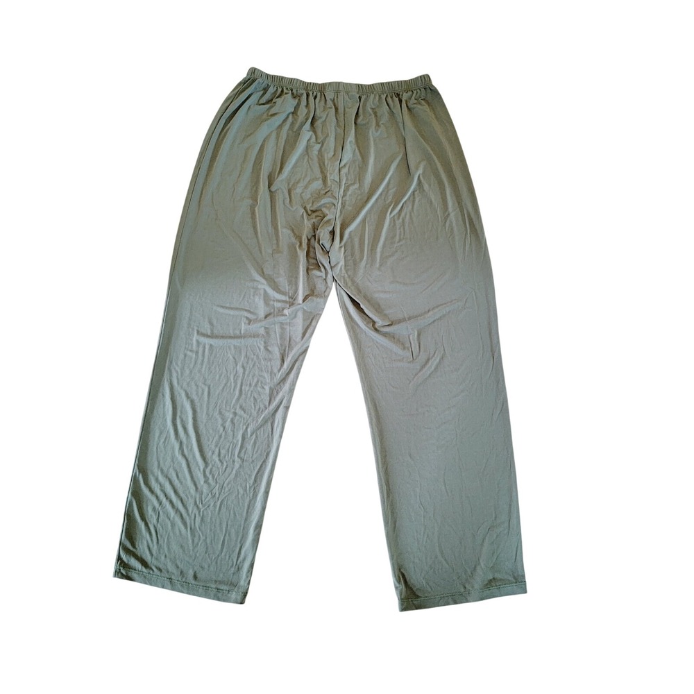 Slinky Brand XL Olive Green Wide Leg Lounge Pants Elastic Waist Casual Travel - Picture 7 of 10